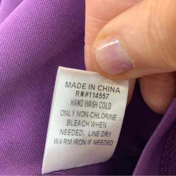 THML Womens Sleeveless Purple with Gold Embroidery Swing Midi Dress Size Small - Picture 6 of 6